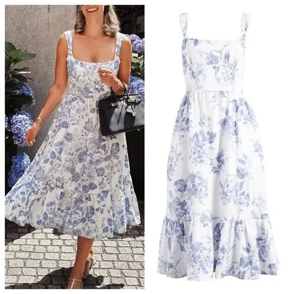 Reformation Bucatini Floral Linen Midi Dress New - www.disolcolor.com